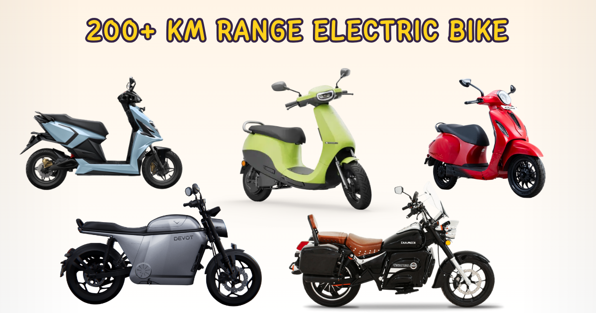 200 KM Range Electric Bike in India